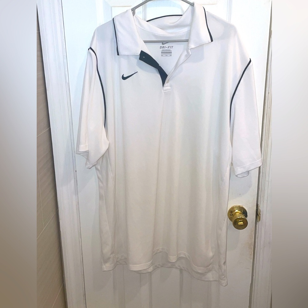 NWOT Nike white Dri Fit Polo- 2XL